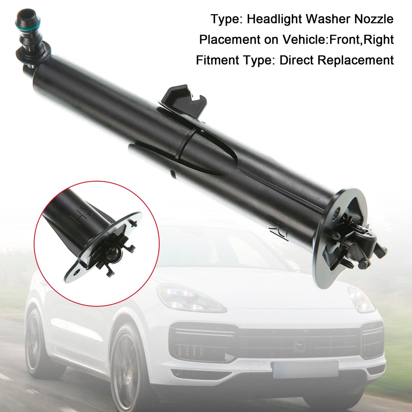 2015-2017 Porsche Cayenne Front Headlight Spray Washer Nozzle Right 95862816210