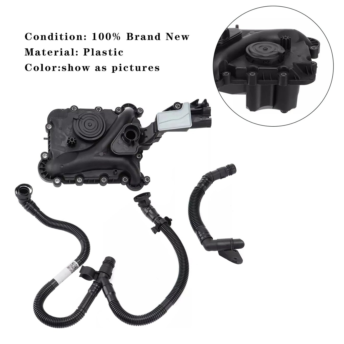 2011-2015 Q7 (4LB) 3.0 TFSI quattro Oil Separator PCV Valve Vent Trim & Hose Tube 06E103547S