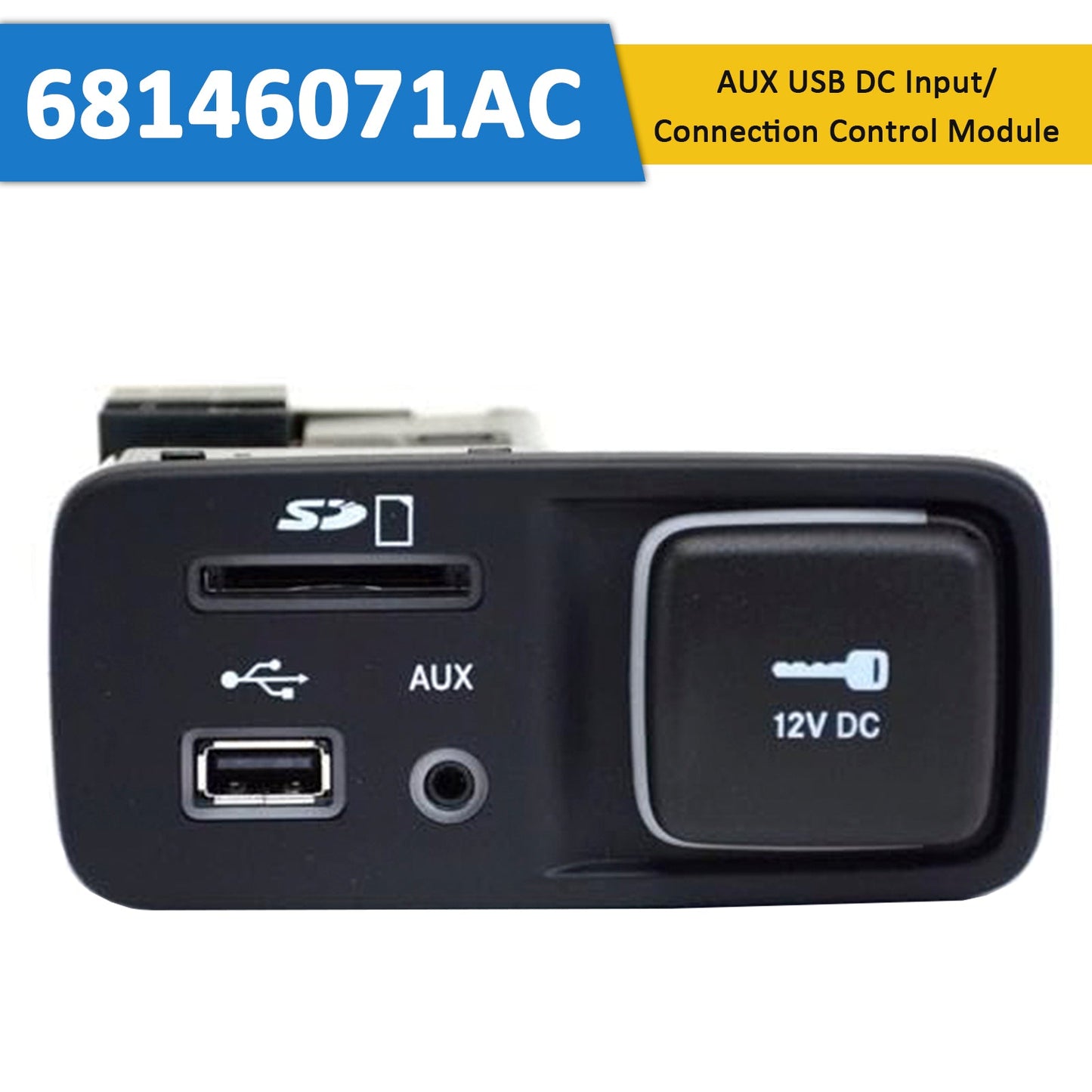 2014-2018 Jeep Cherokee AUX USB DC Input/Connection Control Module 68146071AC