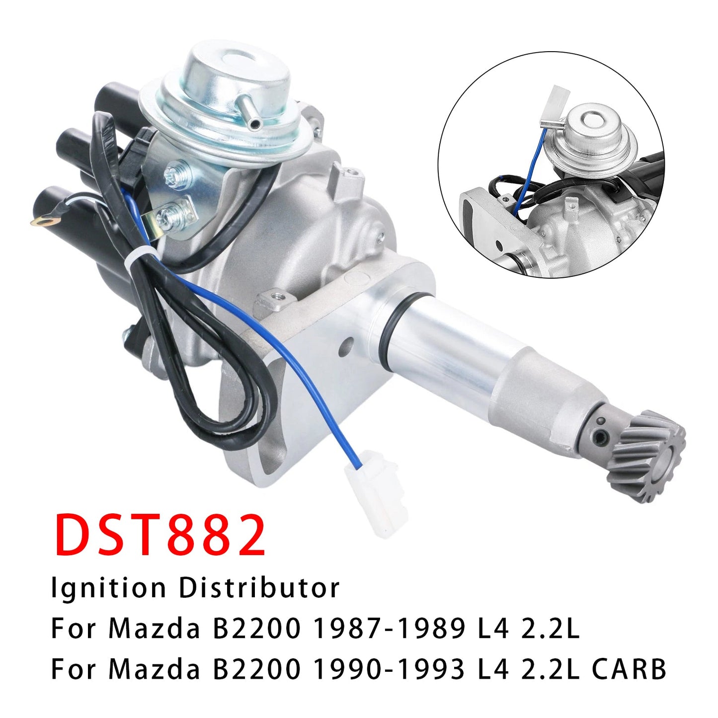 1990-1993 Mazda B2200 L4 2.2L CARB T4T67473 Ignition Distributor w/Cap & Rotor