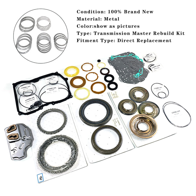 09G Transmissions Master Rebuild Kit Gasket Clutch Set For VW Audi 6 AT TF60SN