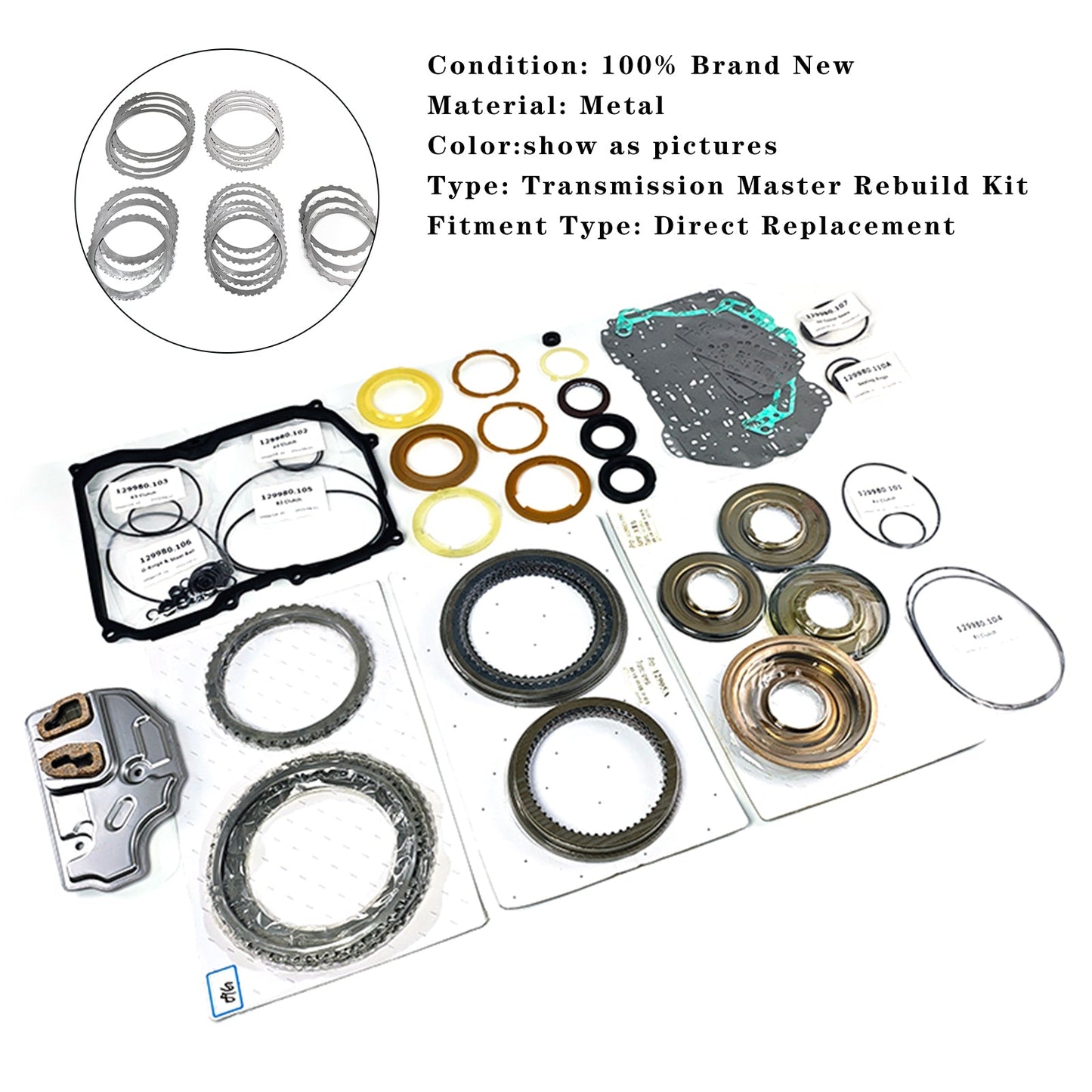 2006-2013 BEETLE (2.5L) 09G Transmissions Master Rebuild Kit Gasket Clutch Set TF60SN
