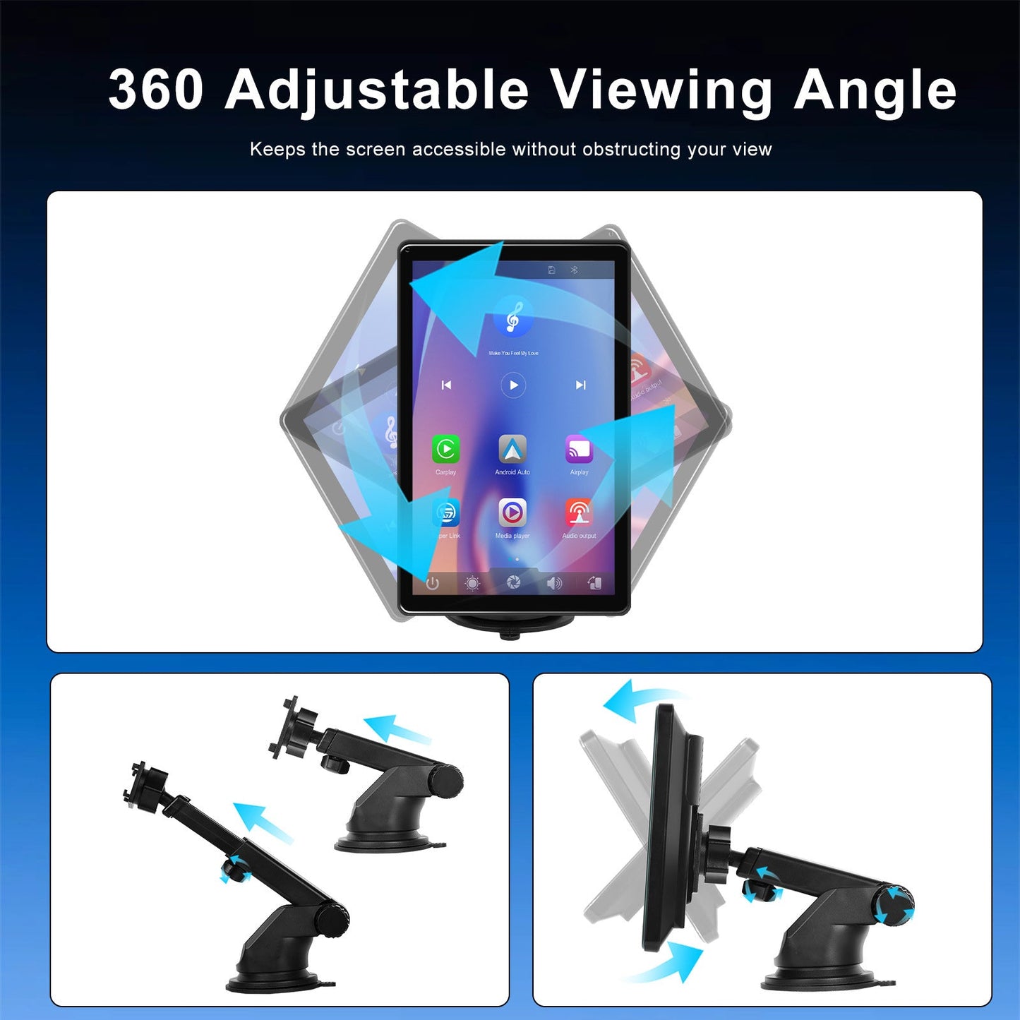 8" Touch Screen Apple CarPlay Android Auto Horizontal Vertical Switching Display