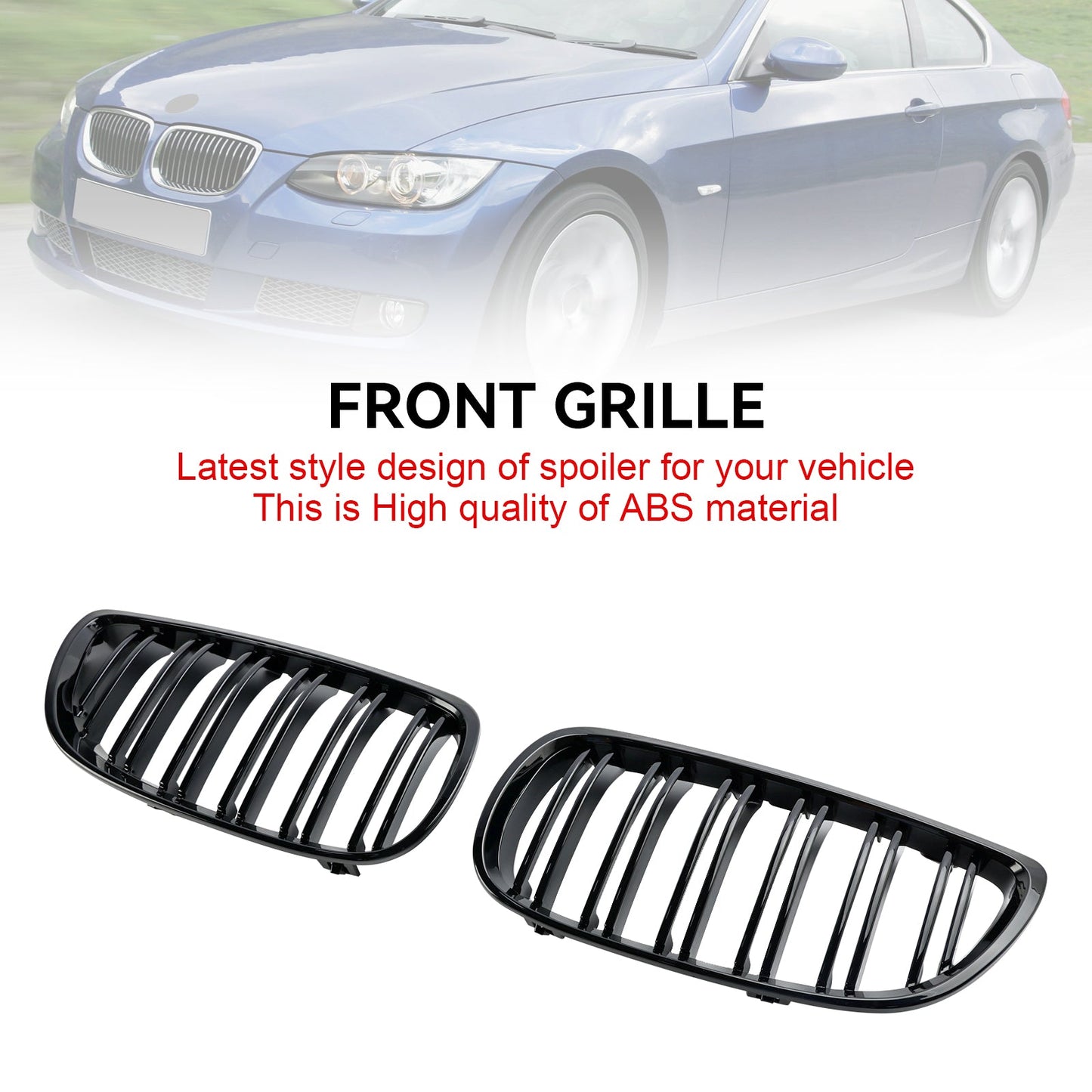 2008-2013 BMW 3-Series M3(E92/E93) Gloss Black Front Kidney Grill Grille