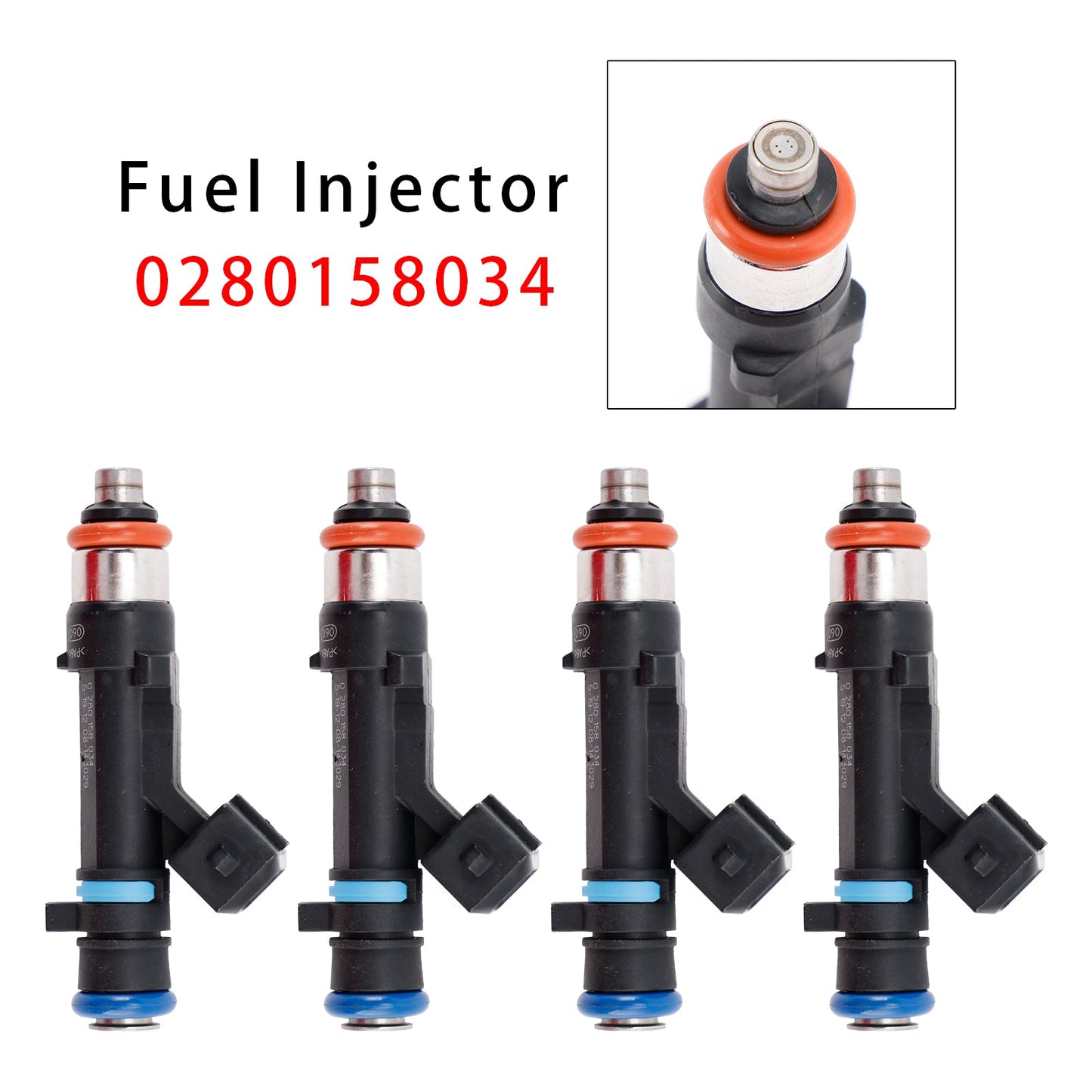 4Pcs Fuel Injector For Dacia Sandero Dokker Logan Renault Kangoo 0280158034