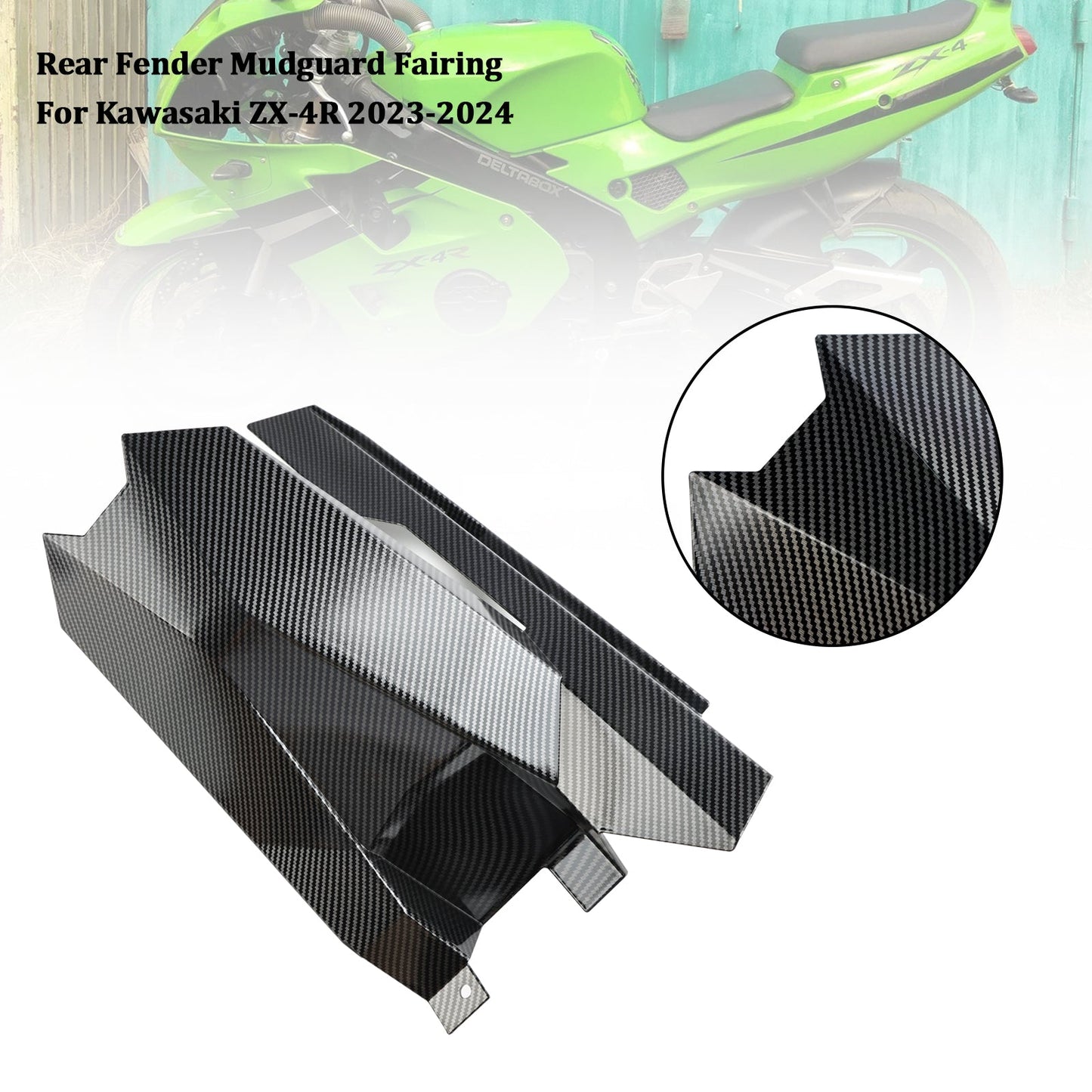 Rear Fender Mudguard Fairing Cowl For Kawasaki ZX-4R ZX-4RR 2023-2024