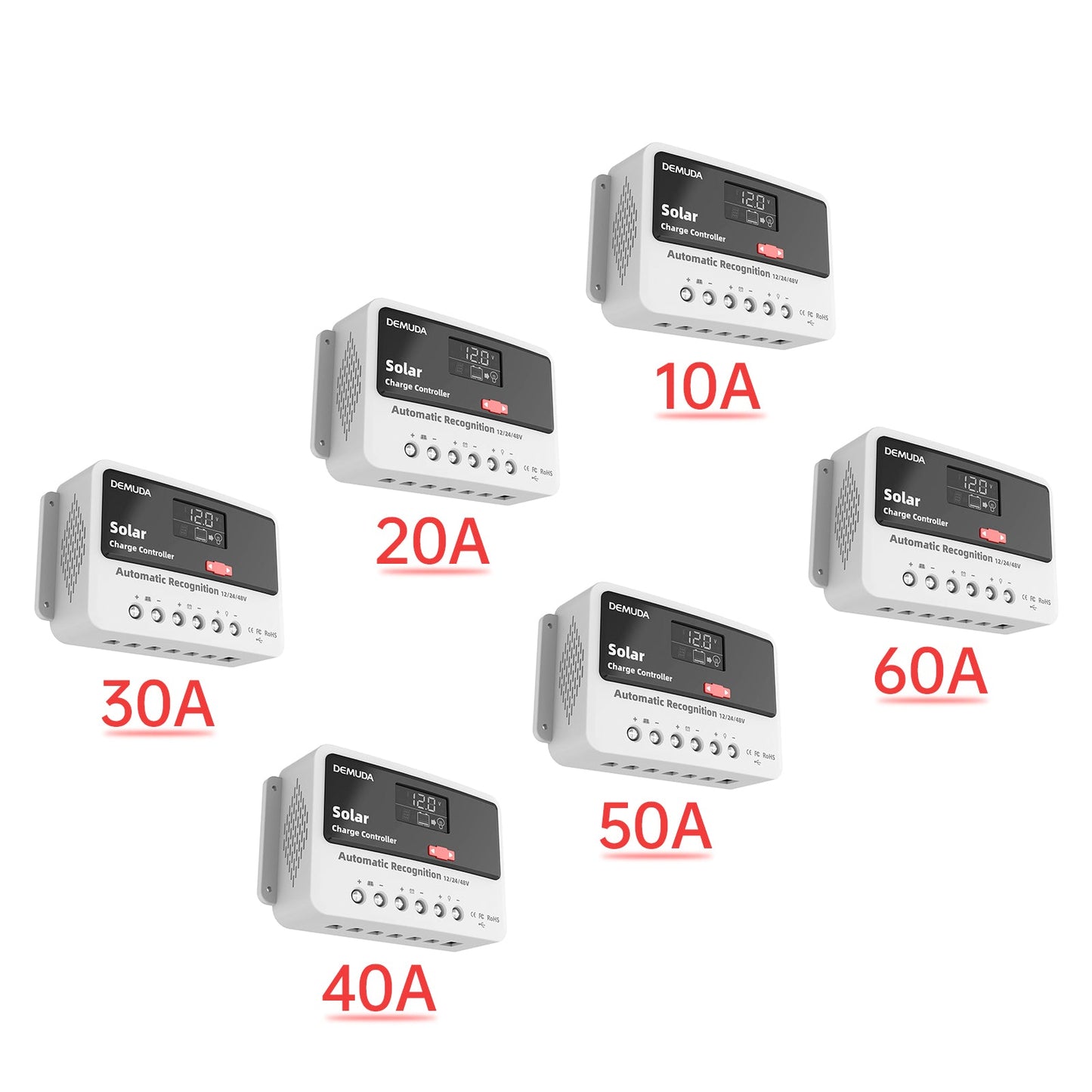 12V24V48V 10A-60A PWM Solar Controller Automatic Solar Controller Iron Phosphate