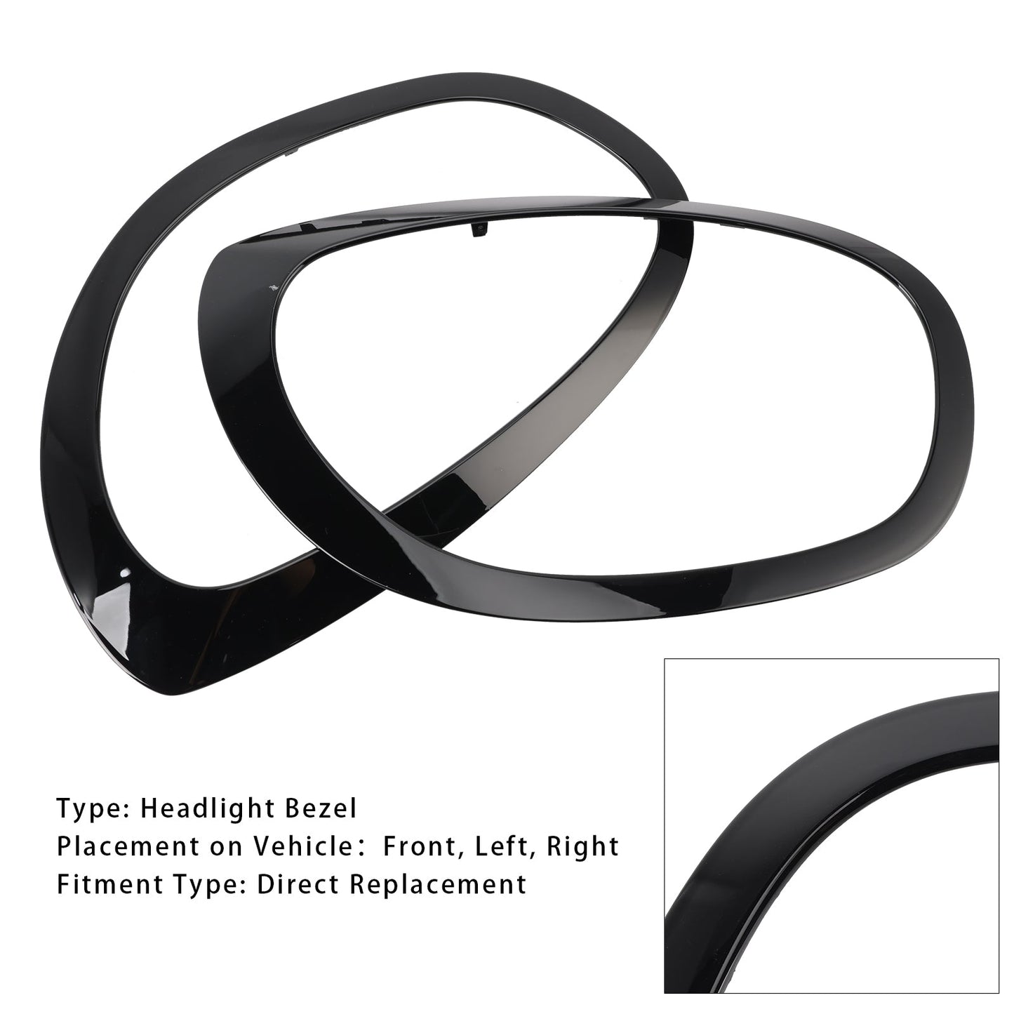 2017-2023 Mini Cooper Countryman 2PCS Left & Right Side Headlight Bezel Set