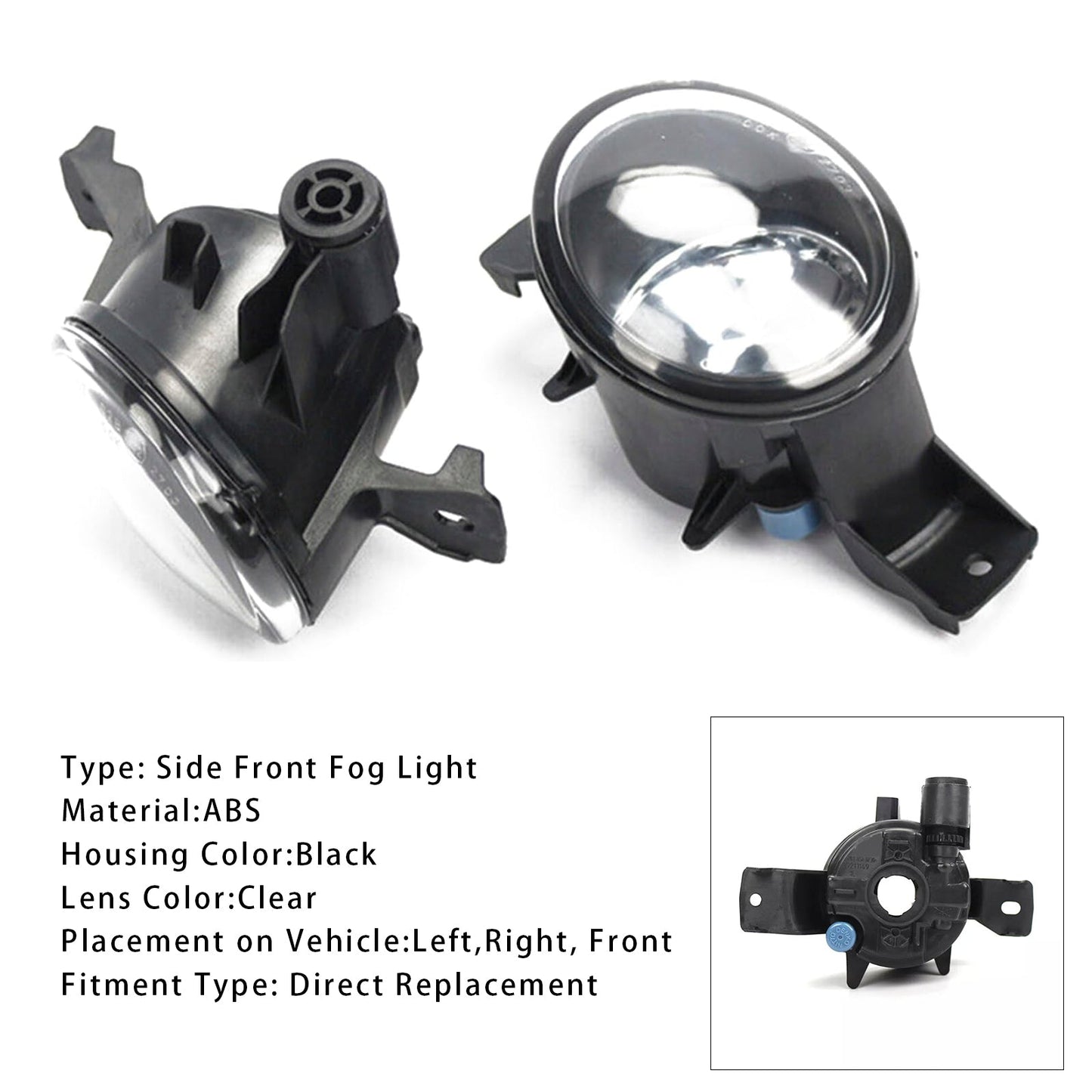 2008-2011 BMW X6 E71 E72 Pair Front Fog Light Lamps Without Bulbs 63177187631