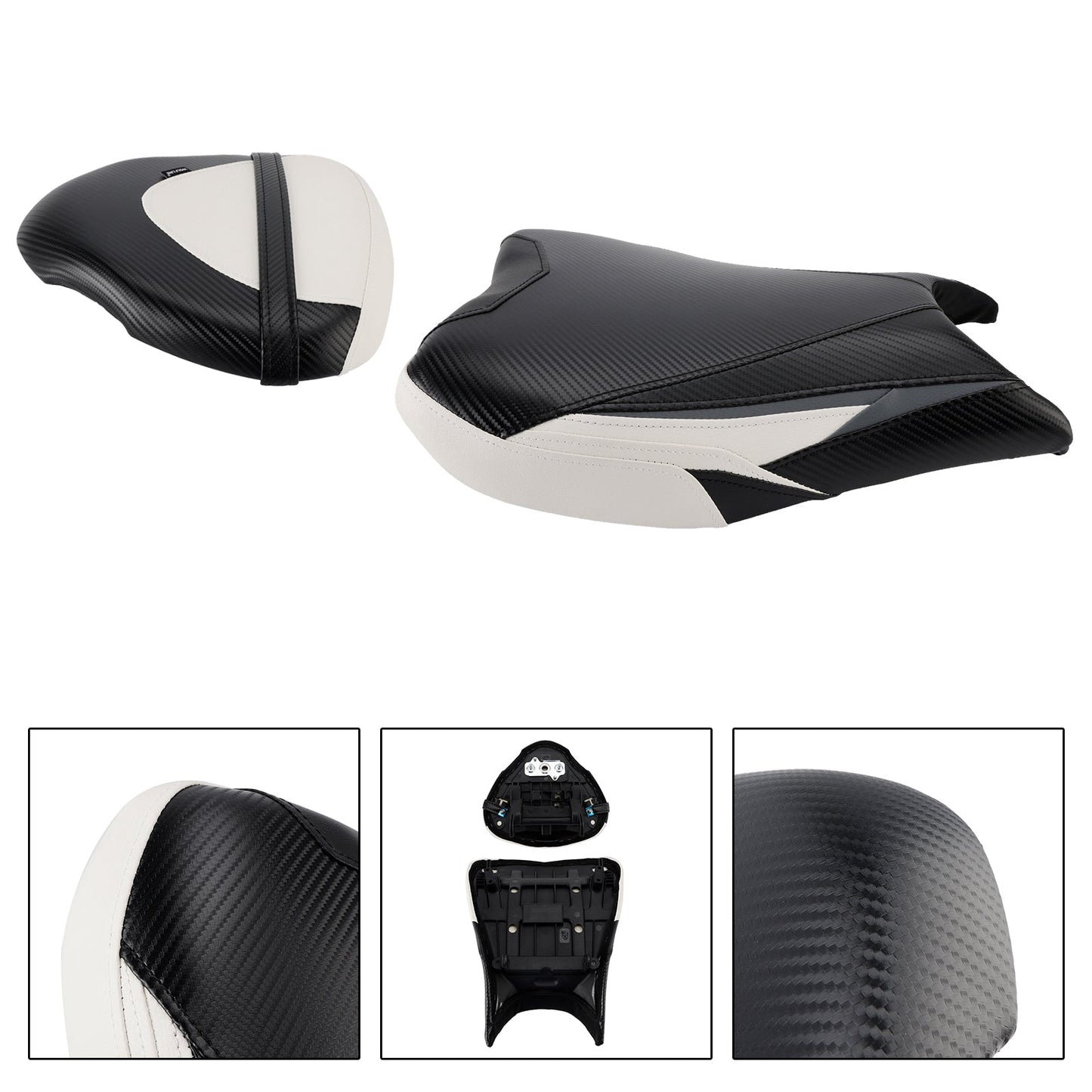 2022-2024 For Suzuki Hayabusa 1300 Lower Front W/ Rear Seat Driver Pillion White