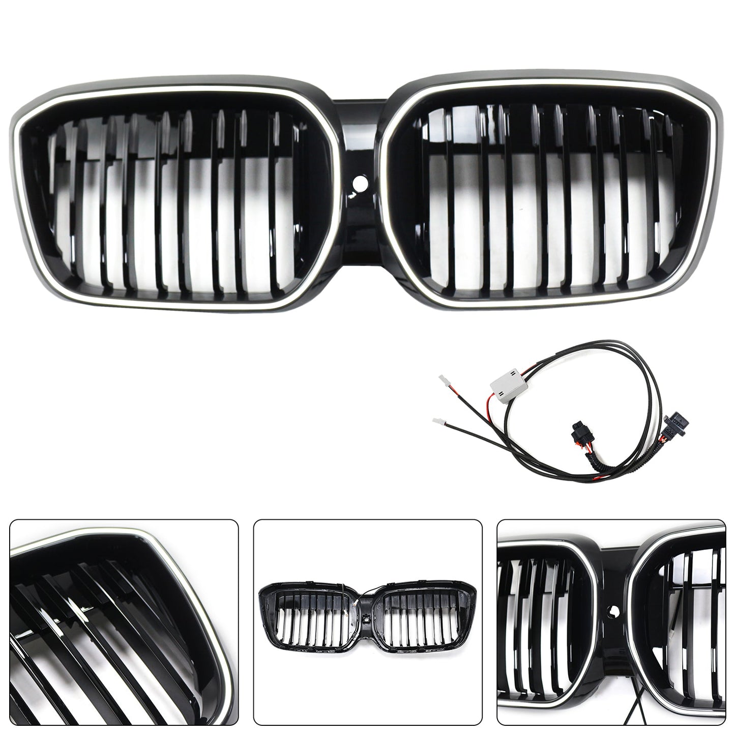 2022-2024 BMW IX3 G08 LCI Double Slat Black Front Kidney Grill Grille