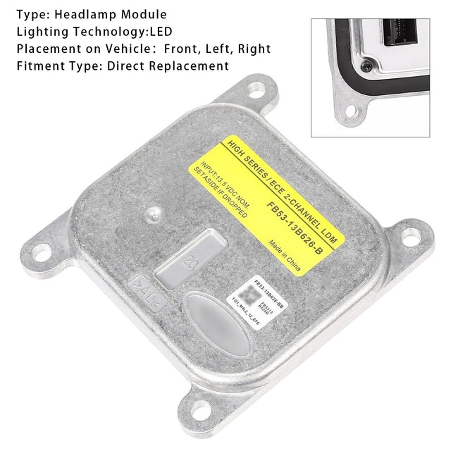 LED Headlight Module Ballast Unit FB53-13B626-B For Ford Explorer 2016-2019