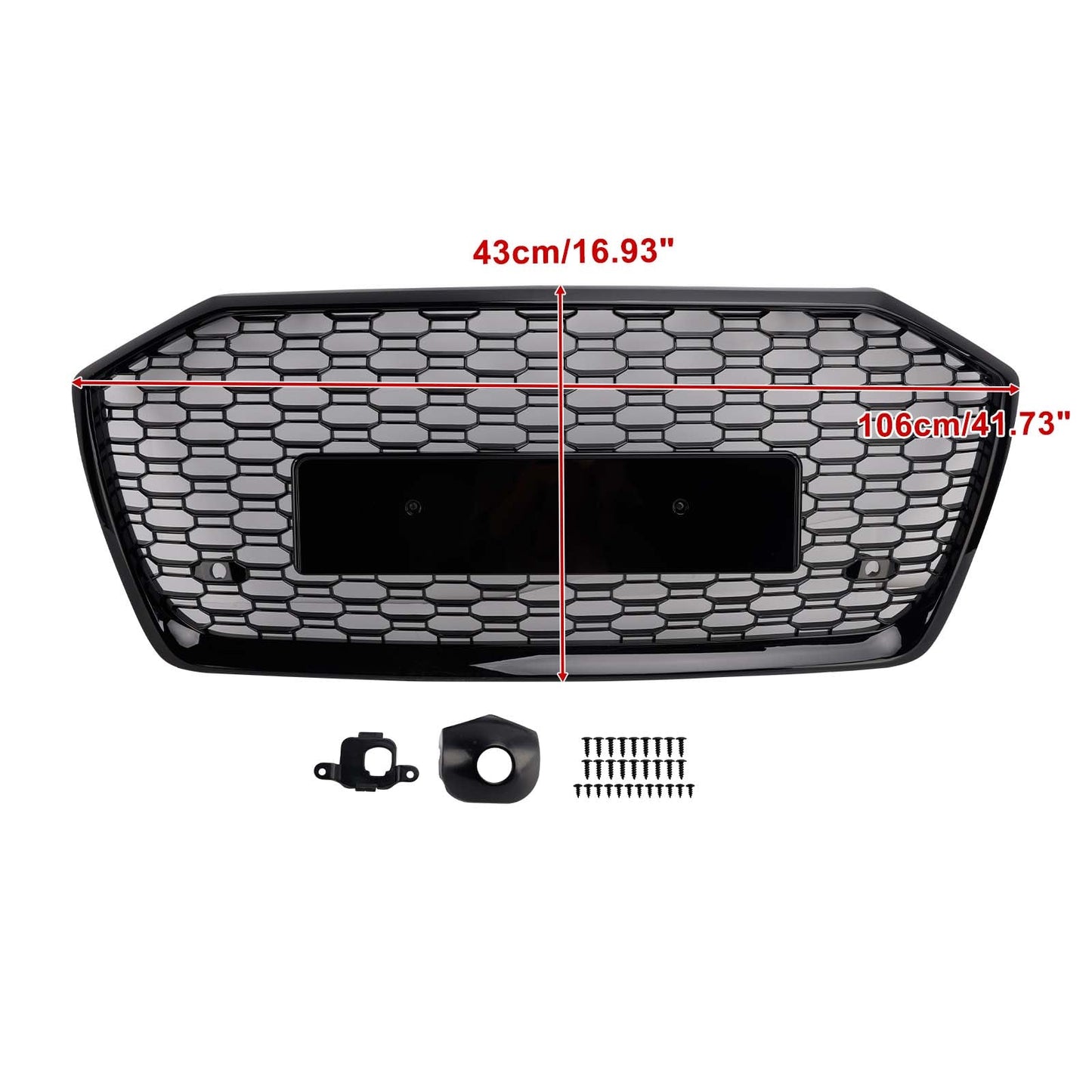 2019-2023 Fit Audi A6 S6 W//O ACC RS6 Style Honeycomb Mesh Front Grille Grill