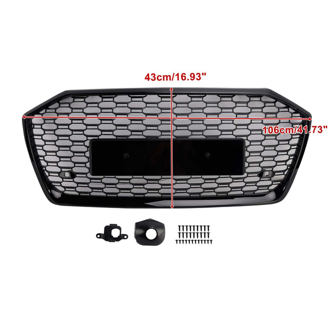 2019-2023 Fit Audi A6 S6 W//O ACC RS6 Style Honeycomb Mesh Front Grille Grill