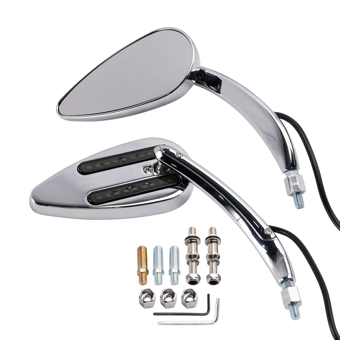 1990-2021 Electra Street Road Glide Chrome Custom LED Turn Signal Mirrors