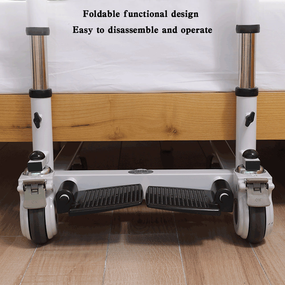 Elderly Patient Lift Wheelchair with 180 Degree Split Seat and Integrated Bedpan