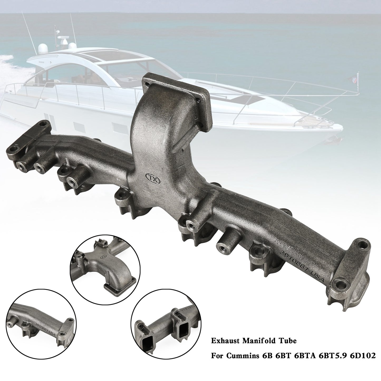 3906660 3910881 3356854 Exhaust Manifold Tube For Cummins 6B 6BT 6BTA 6BT5.9
