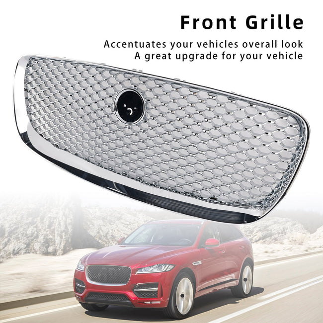 Chrome Front Bumper Grill Grille Fit JAGUAR F-PACE X761 2016-2020