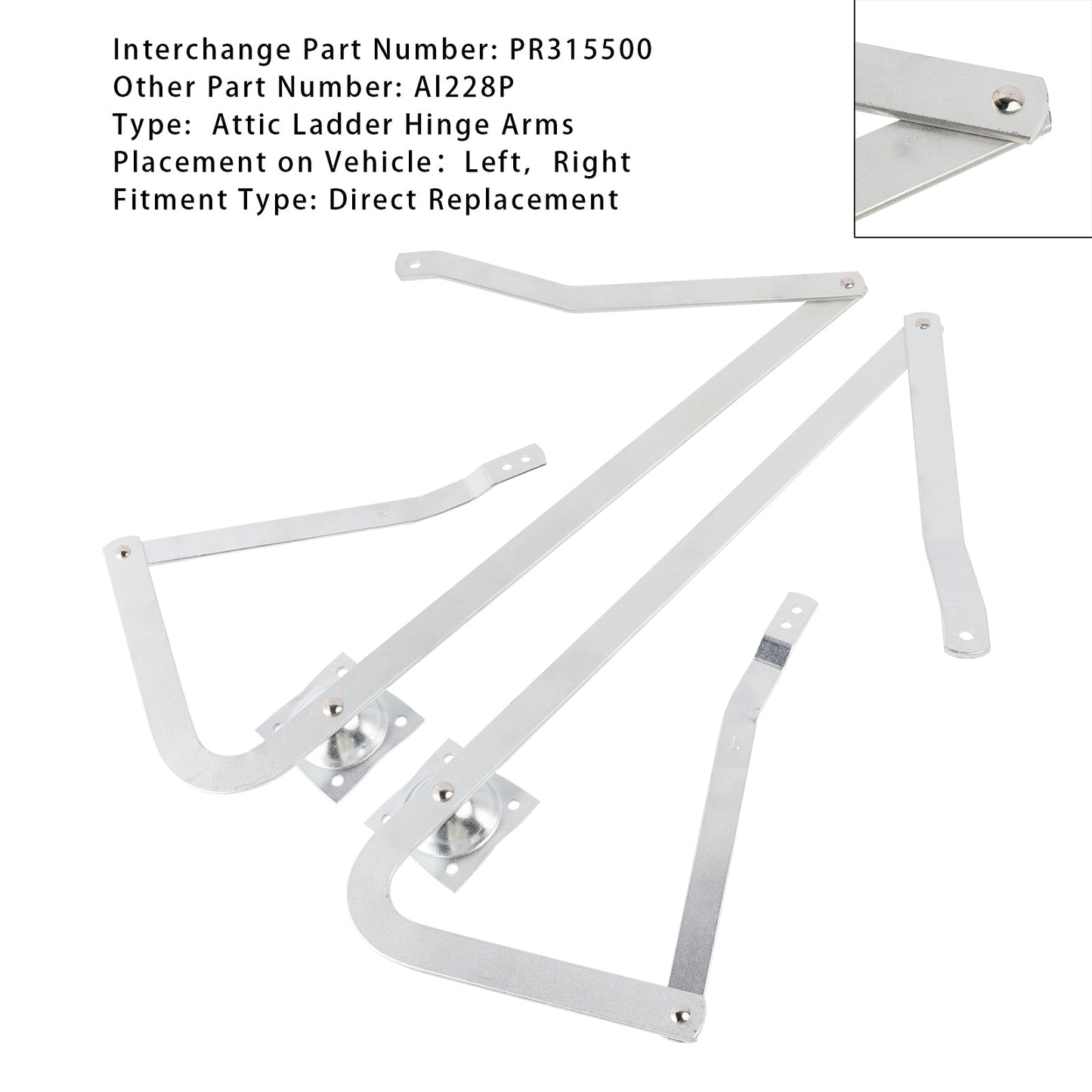 PR315500-LH +PR315500-RH Attic Ladder Hinge Arm Left+Right For Louisville Ladder