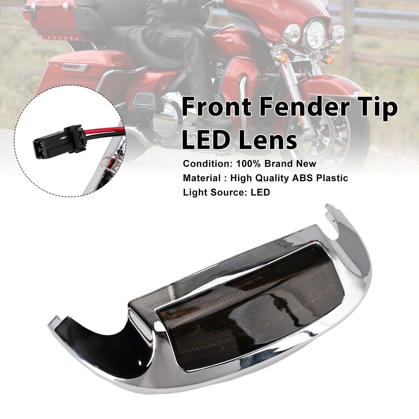 Front Fender Tip LED Lens Fit For Electra Glide Ultra Limited Low 2014-2023