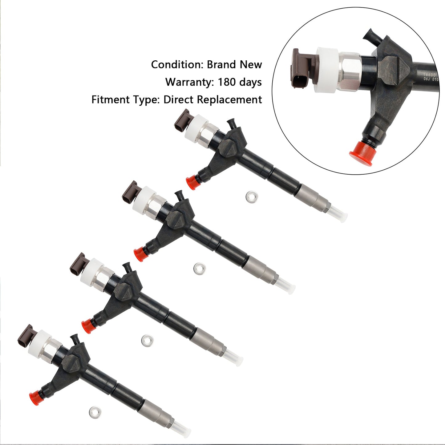 2006-2009 Nissan Navara & Pathfinder YD25 4PCS Fuel Injector 16600-EB70A 095000-6250