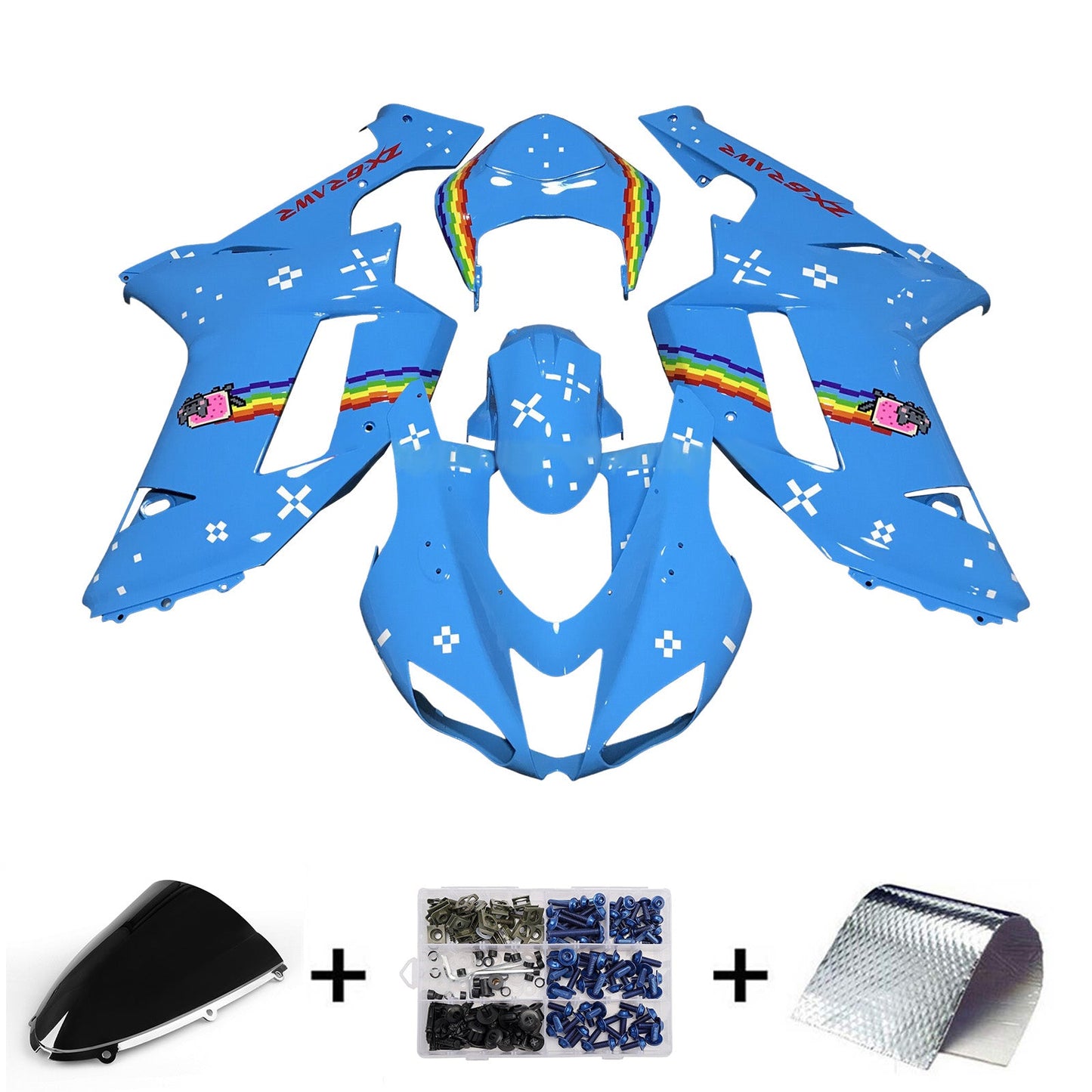 Injection Fairing Kit Bodywork Plastic ABS fit For Kawasaki ZX6R 636 2007-2008