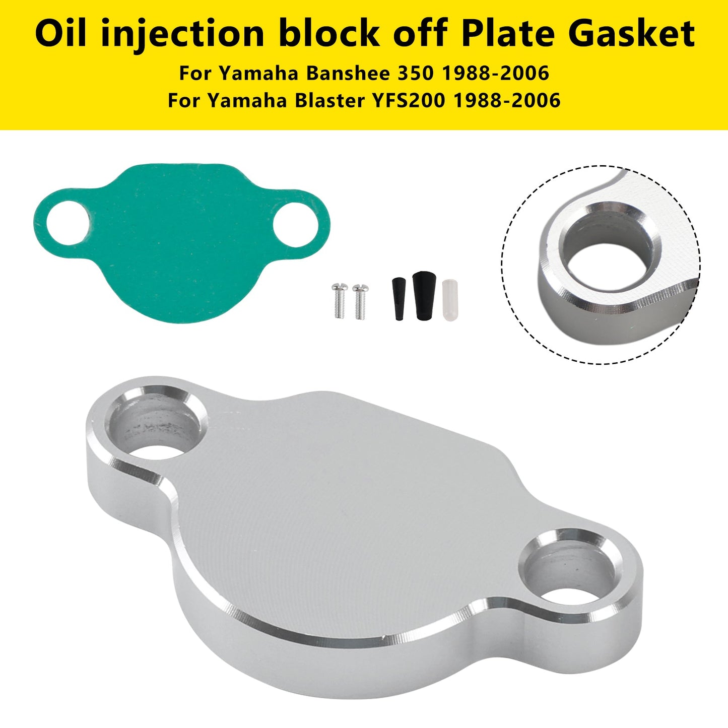 1988-2006 Yamaha Banshee 350 Oil injection block off Plate Gasket
