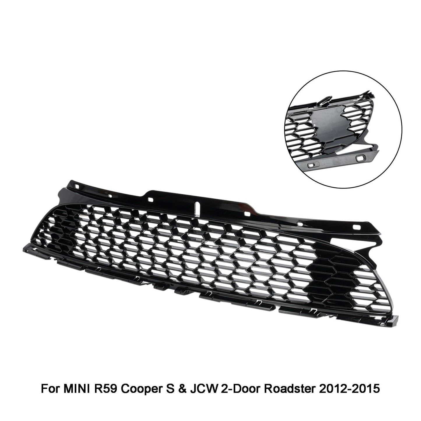 2012-2015 MINI R59 Cooper S &amp; JCW 2-Door Roadster Gloss Black Front Bumper Grill Grille