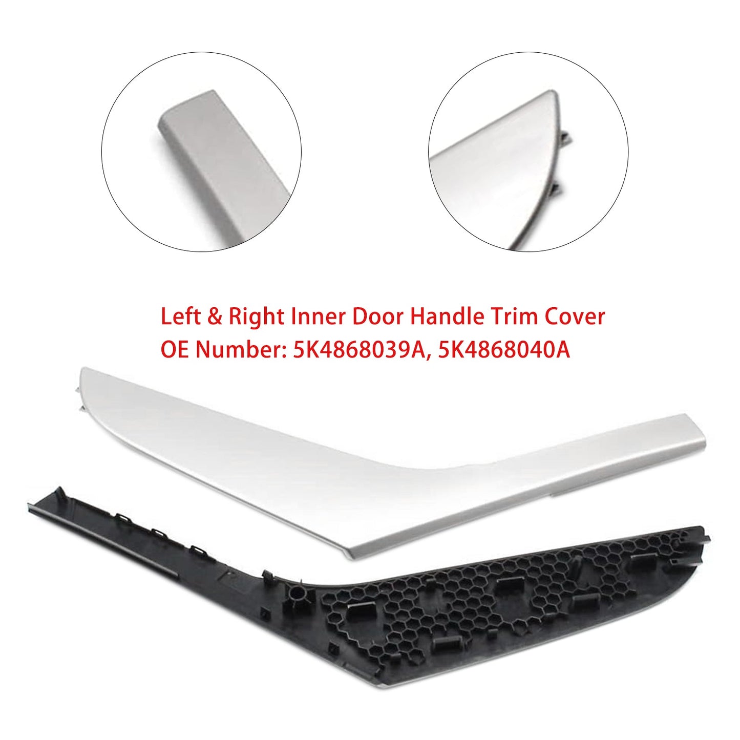 2009-2013 VW Golf 6 MK6 2pcs Left & Right Inner Door Handle Trim Cover