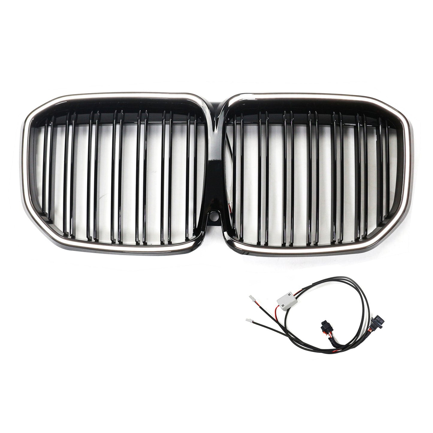 2019-2022 Fit BMW X7 G07 Double Slat Gloss Black Front Kidney Grill Grille