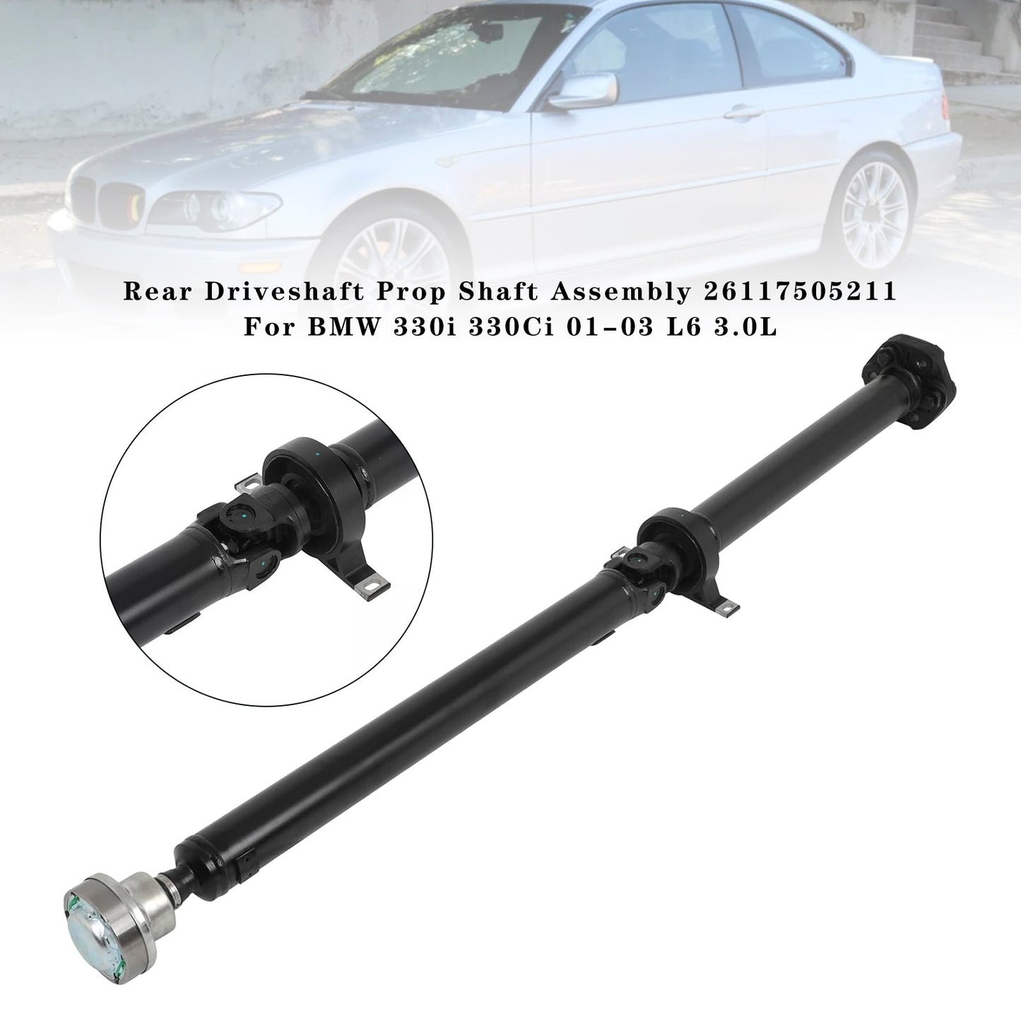 2003 BMW 330Ci L6 3.0L Rear RWD; Automatic Trans.; From 2/03 Rear Driveshaft Prop Shaft Assembly 26117505211