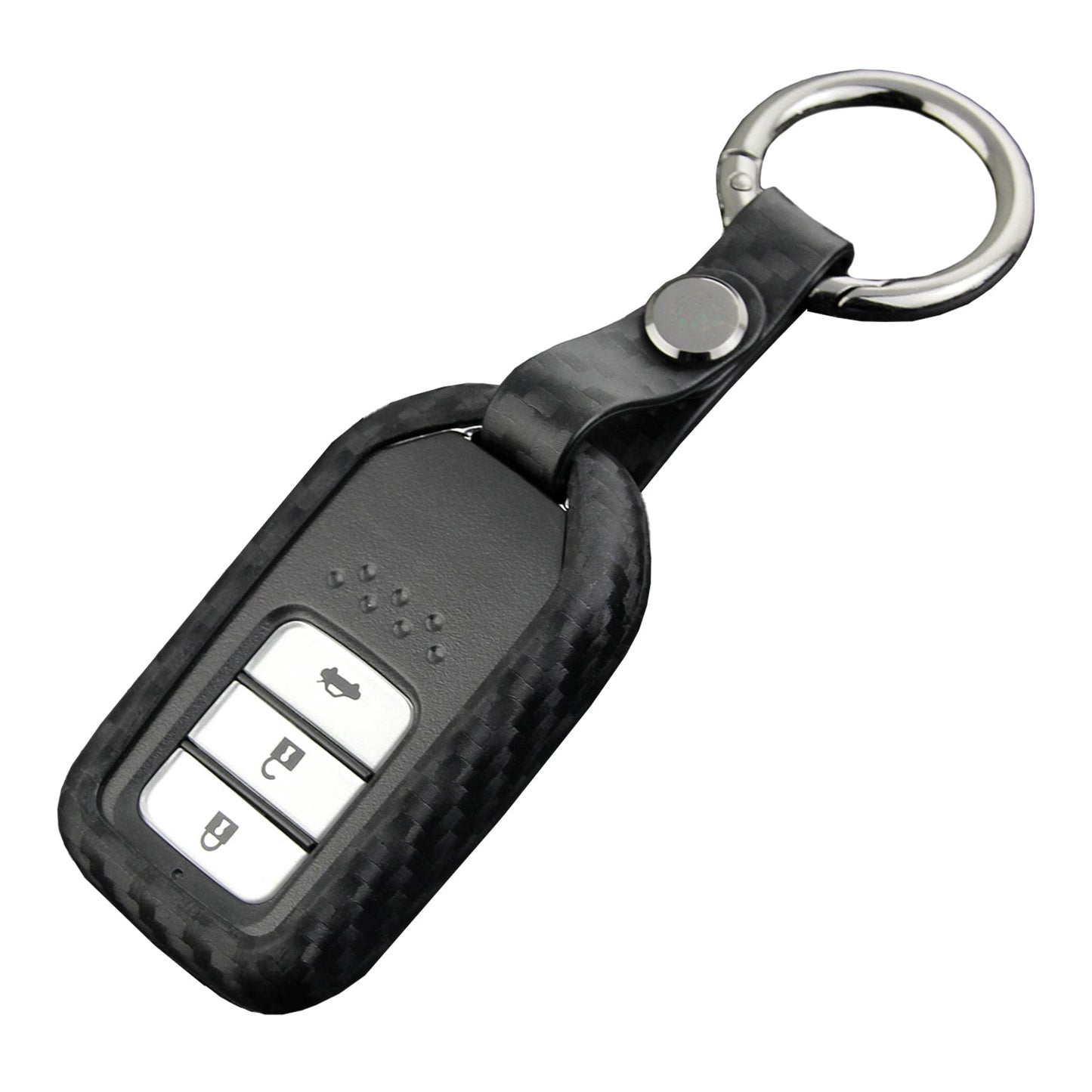 Leather Silicone Car Key Case Cover With Buckle For Honda