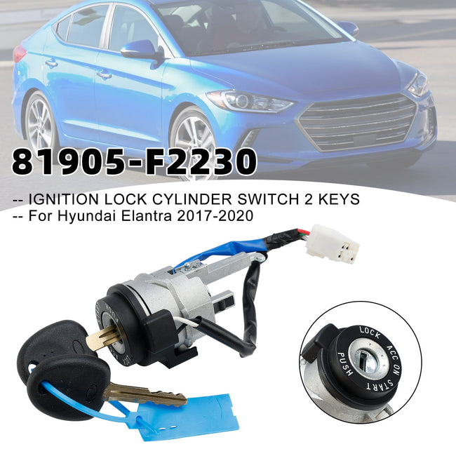 2017-2020 Hyundai Elantra Lgnition Lock Cylinder w/Keys 81905-F2230