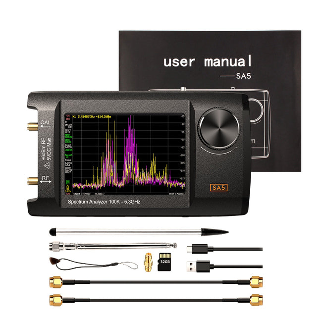 4" IPS LCD SA5 Multifunctionl Spectrum Analyzer 100k-5.3GHz Signal Generator