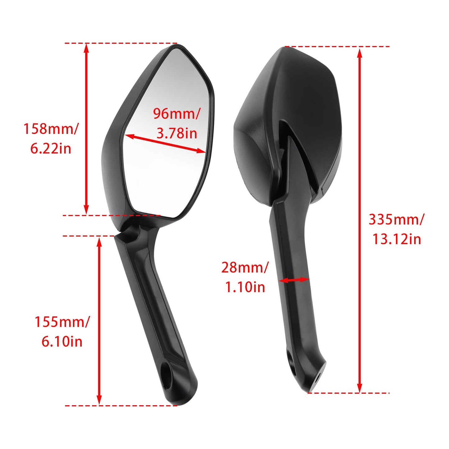 Mirror Set Left & Right For Ducati Multistrada 1200 10-18 Multistrada 1260 17-21