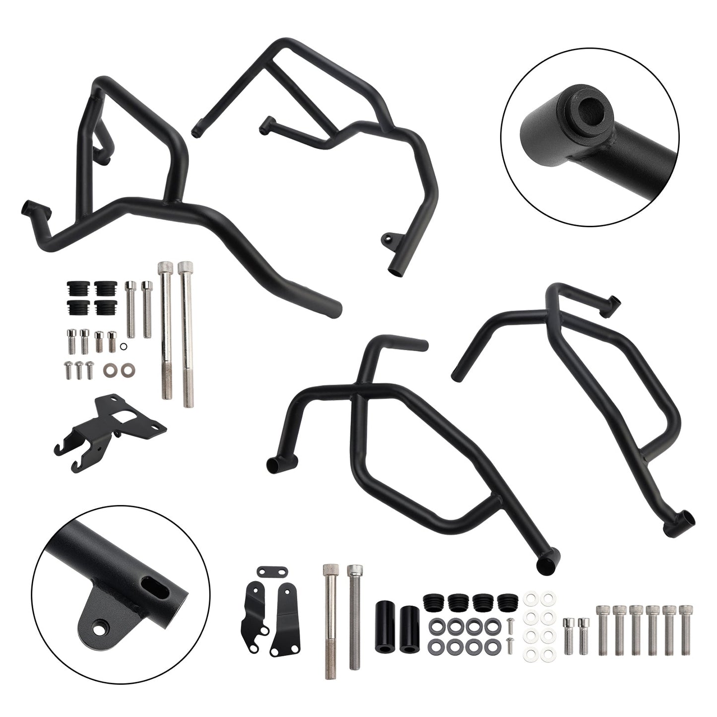 2021-2025 Yamaha Tracer 7 Upper Lower Kit Engine Guard Frame Crash Bar Black