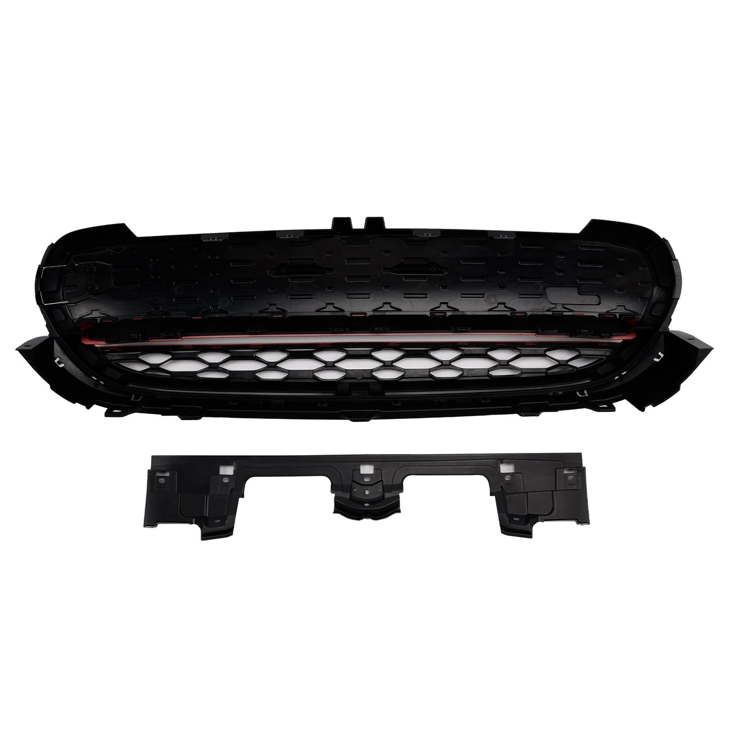 2014 onward MINI F56 3 Door Hatchback Cooper S, Cooper SD GP-Style Gloss Black Red Trim Front Grille