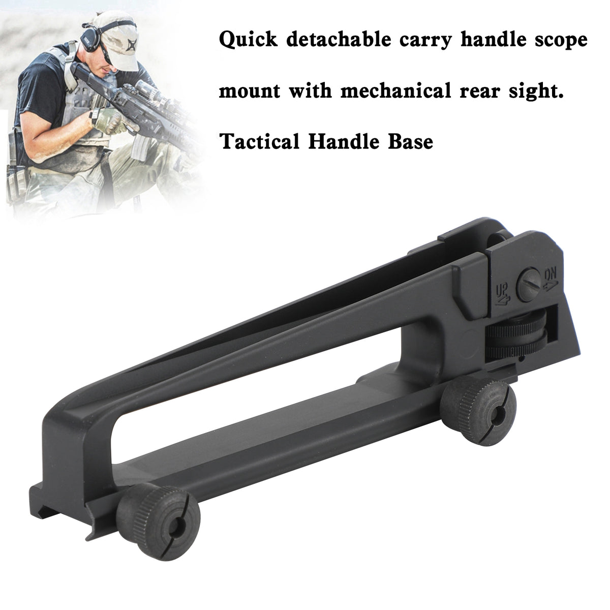 Carrying Handle Picatinny Rail Mount Iron Sights Removable Adjustable