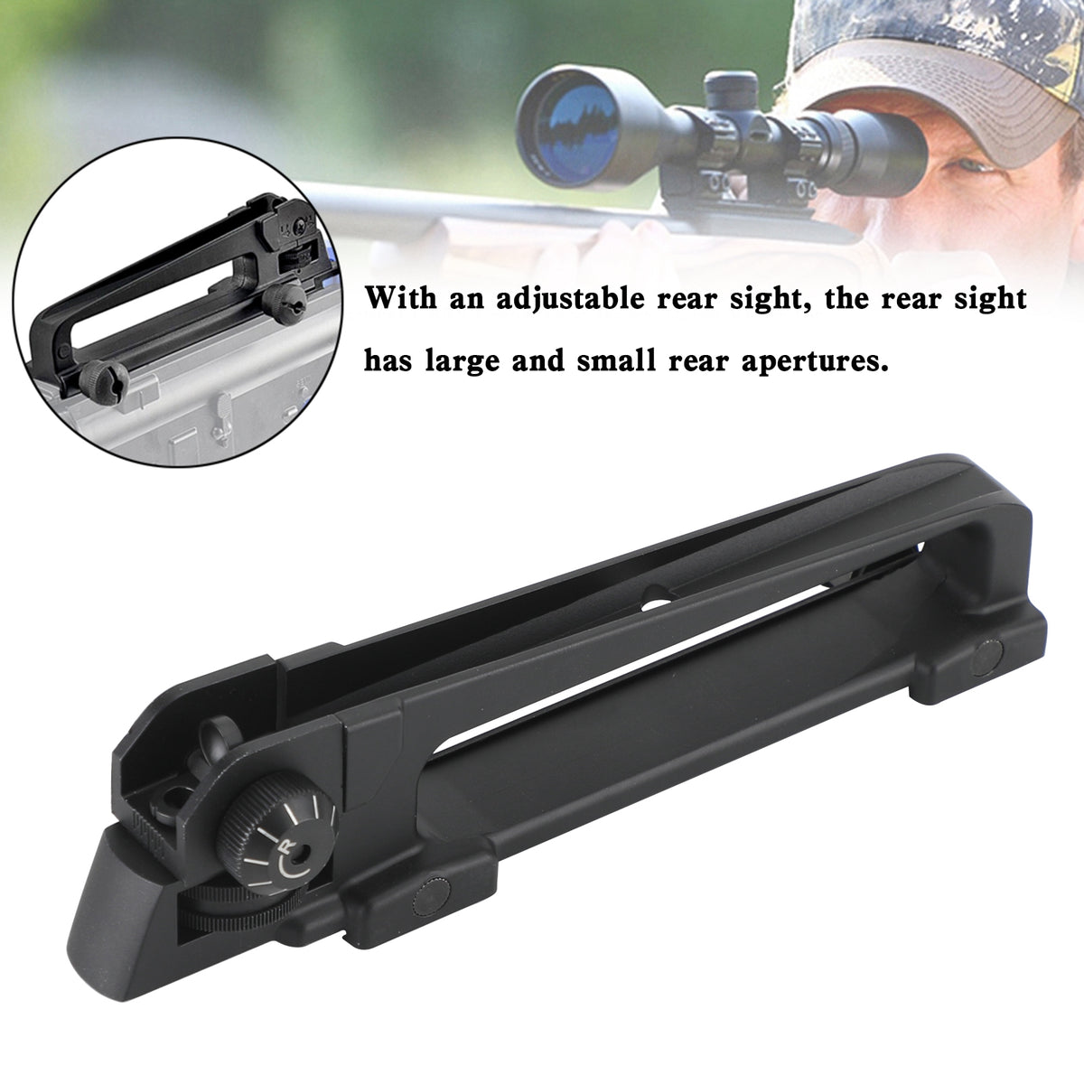 Carrying Handle Picatinny Rail Mount Iron Sights Removable Adjustable
