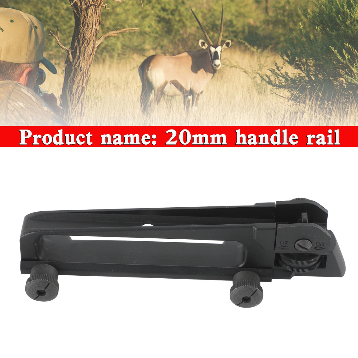 Carrying Handle Picatinny Rail Mount Iron Sights Removable Adjustable
