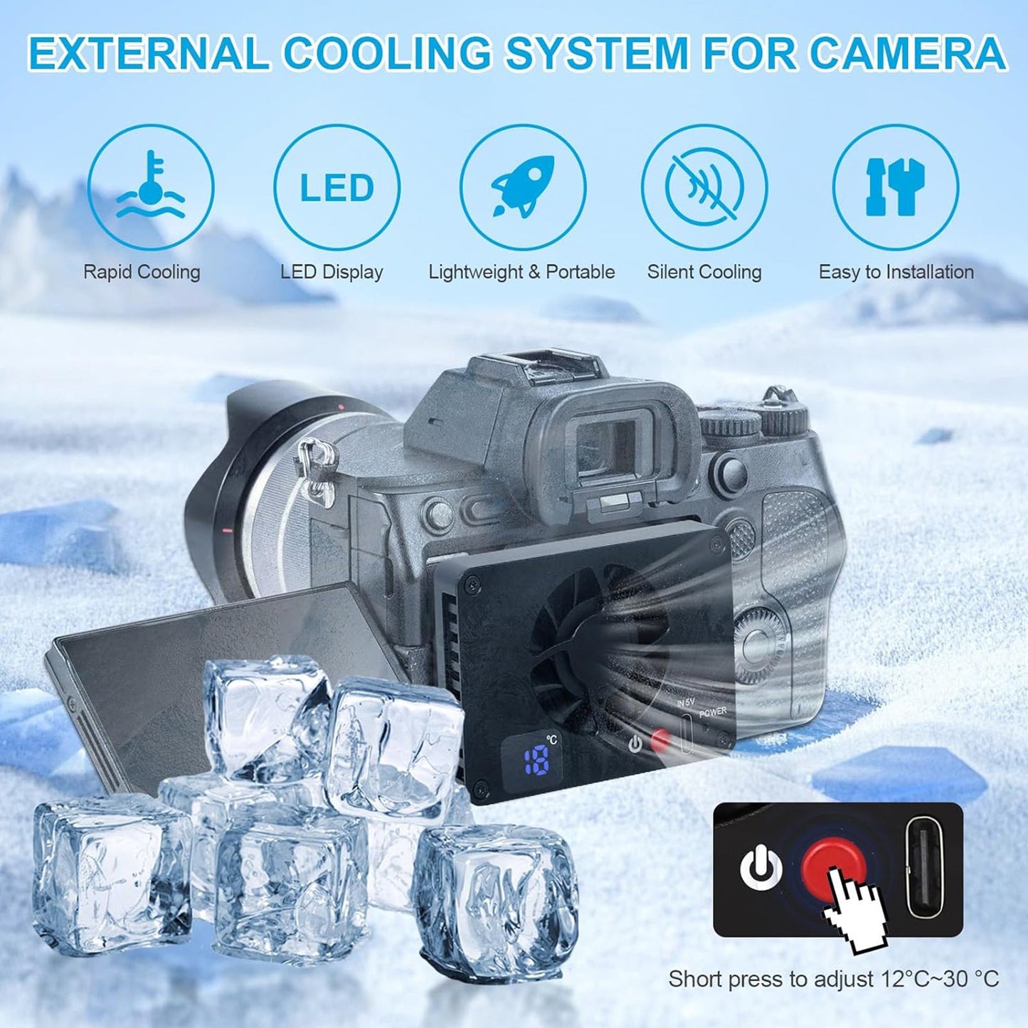 Cooling Camera Radiator Temperature Control Screen Display Camera Live Radiator