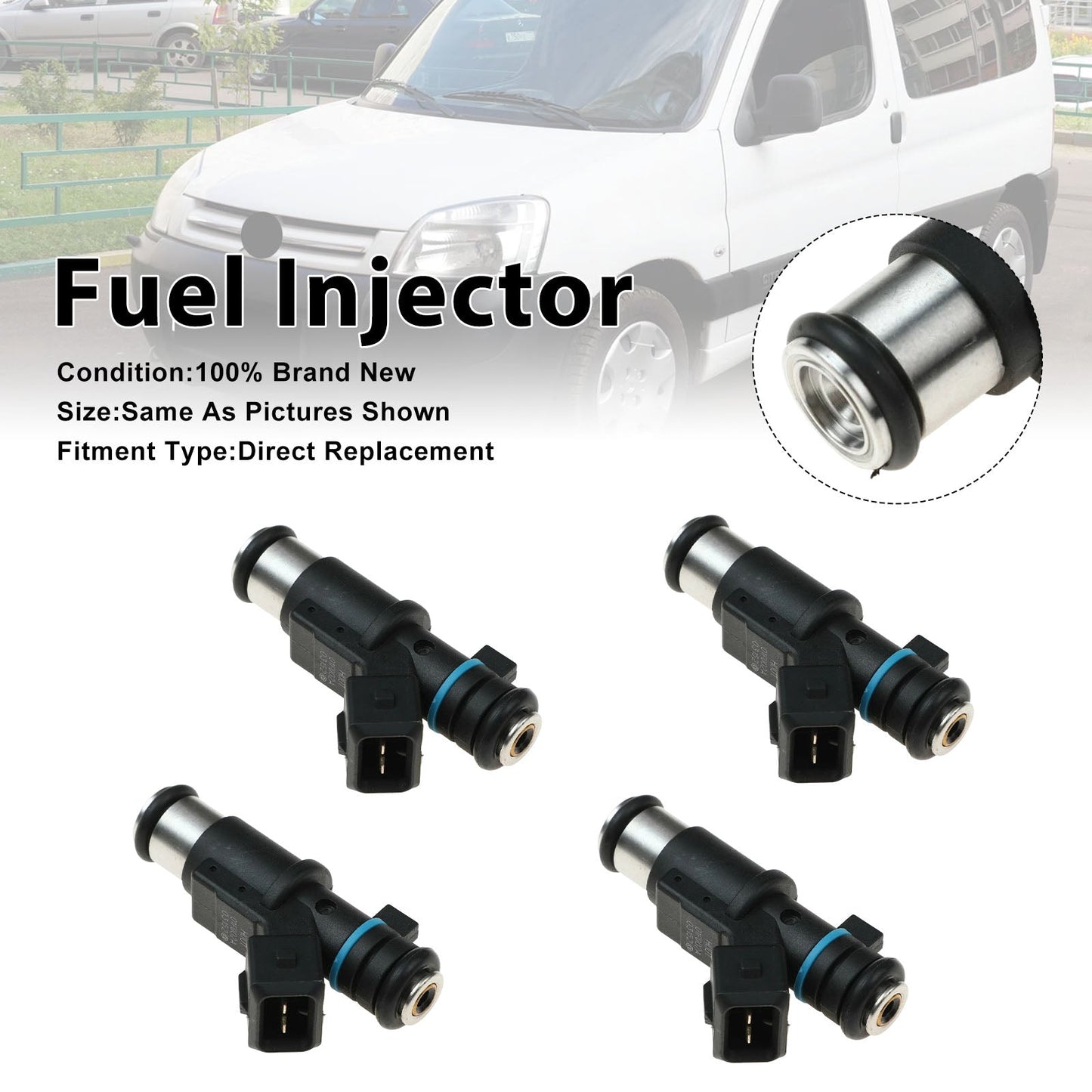 4Pcs Fuel Injector For Citroen Berlingo 1996-2011 C2 1.4L 2003-2009 1984e0