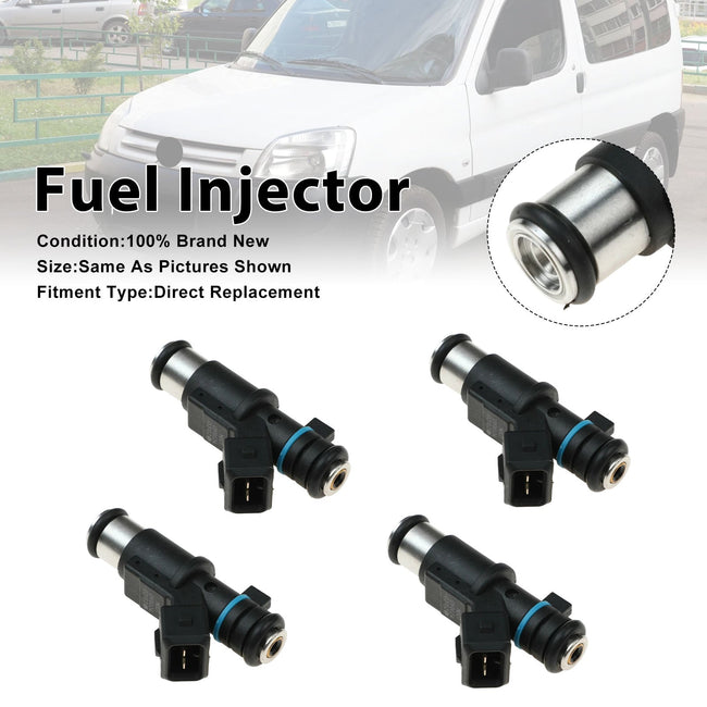 4Pcs Fuel Injector For Citroen Berlingo 1996-2011 C2 1.4L 2003-2009 1984e0