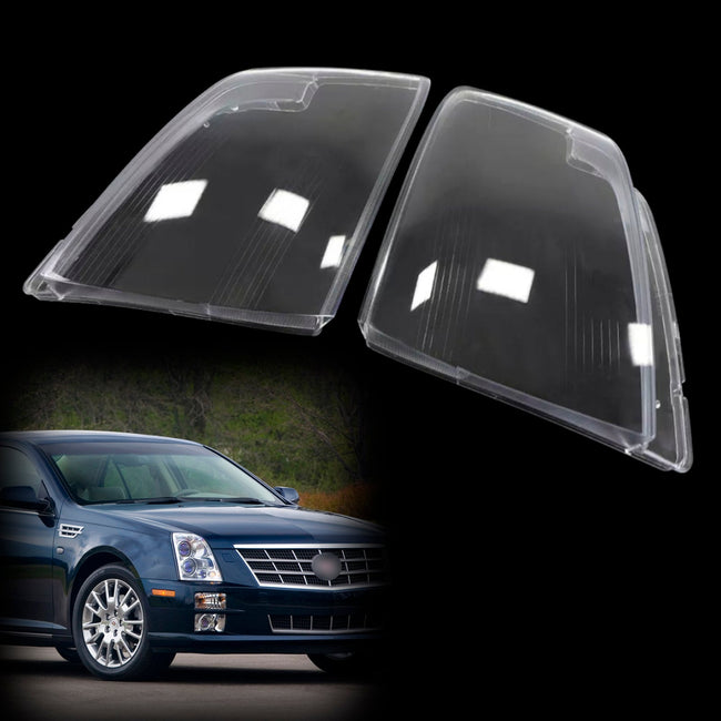2Pcs Front Headlight Lens Cover Shell Clear For Cadillac STS 2005-2011
