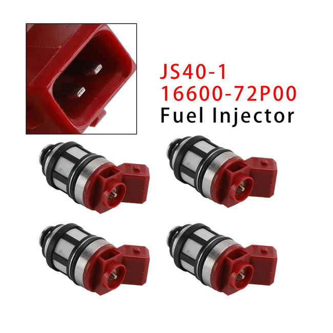 4Pcs Fuel Injector For Nissan D21 XE Pickup 2.4L 93-95 JS40-1 16600-72P00