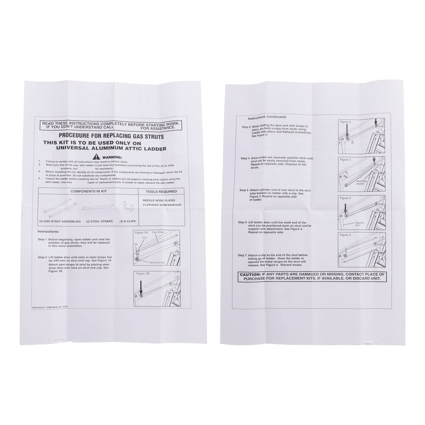 2PCS 36-80 Standard Strut Kit For Werner Aluminum Attic Ladders AH2210 AH2210B