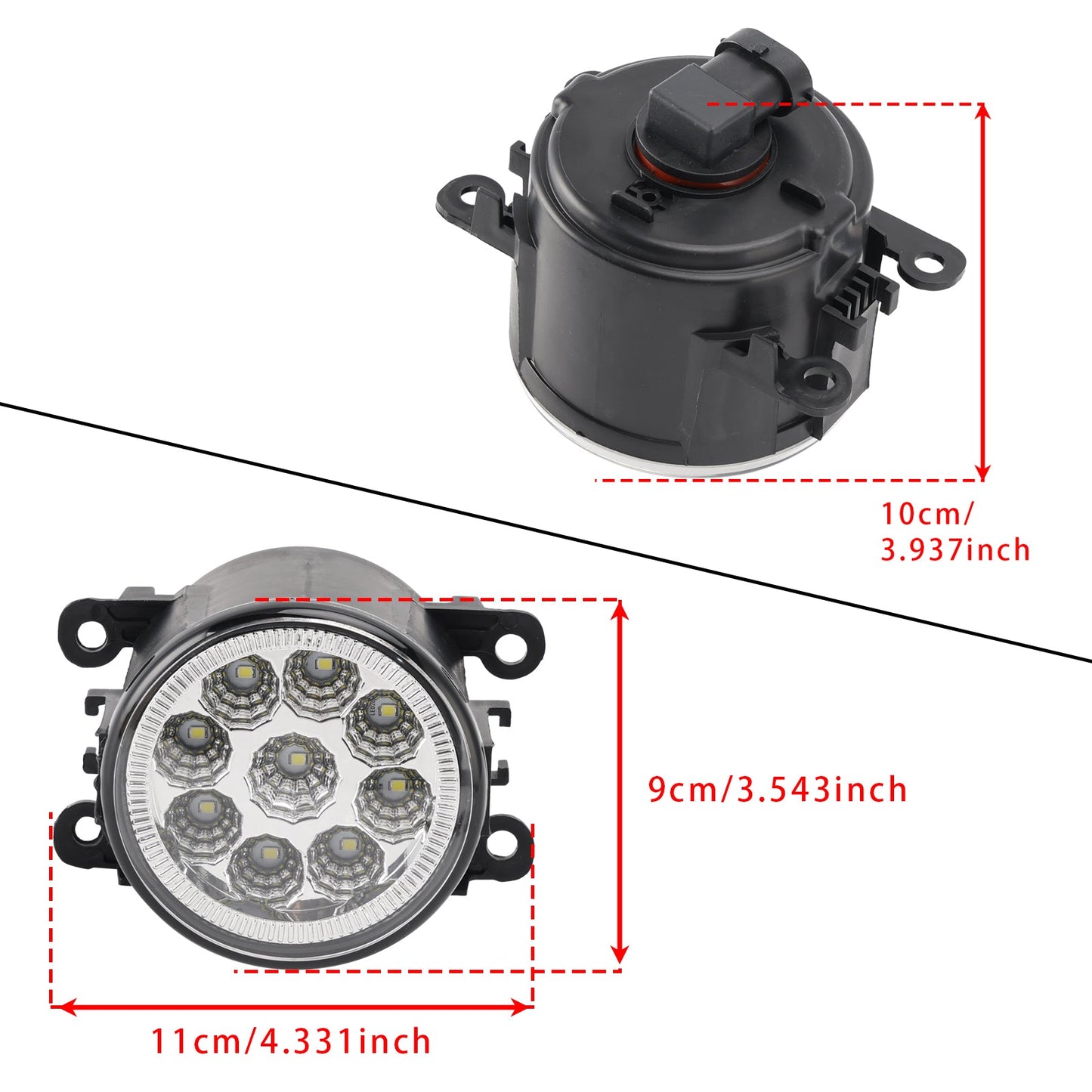 9 LED Daytime Running Fog Lights For Ford Focus Fiesta C-Max 84501AJ00A