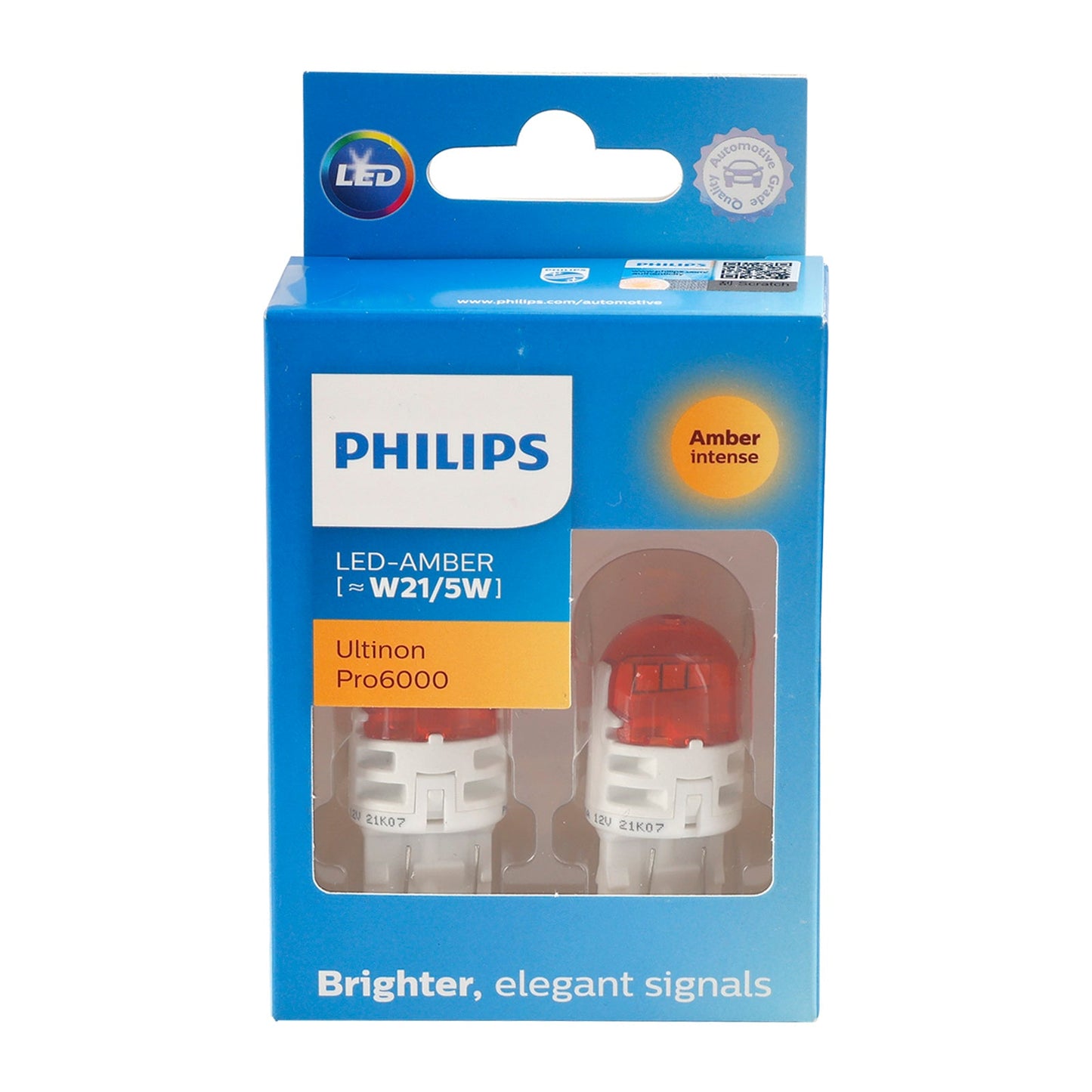 Car Light LED-AMBER Ultinon Pro6000 W21/5W 11066AU60 For PHILIPS