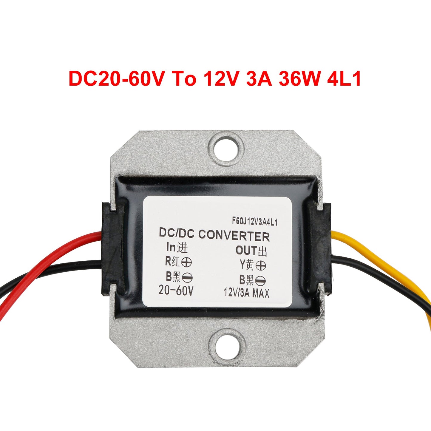 DC20-60V To DC12V 3A Step Down 36W Power Converter Regulator WaterProof