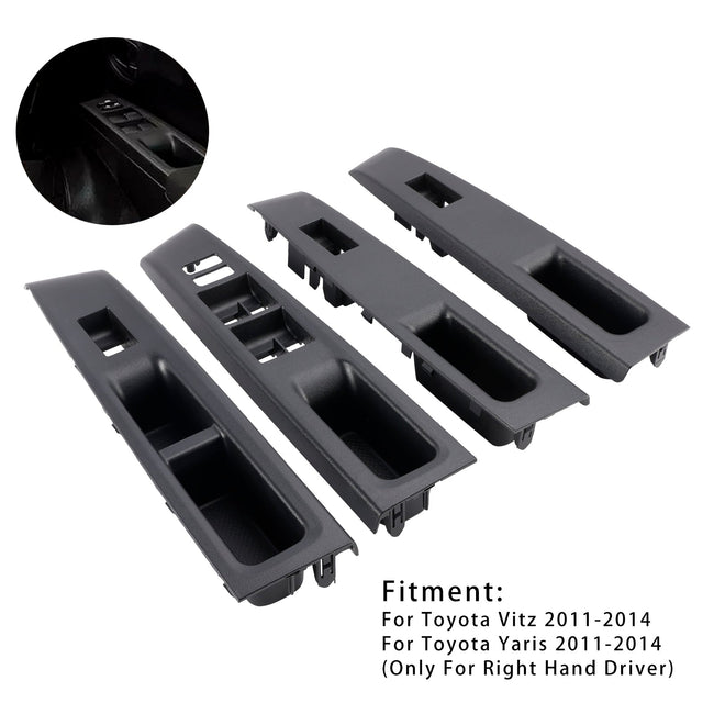 4pcs Window Switch Panel Bezel Trim For Toyota Yaris 2012-2014